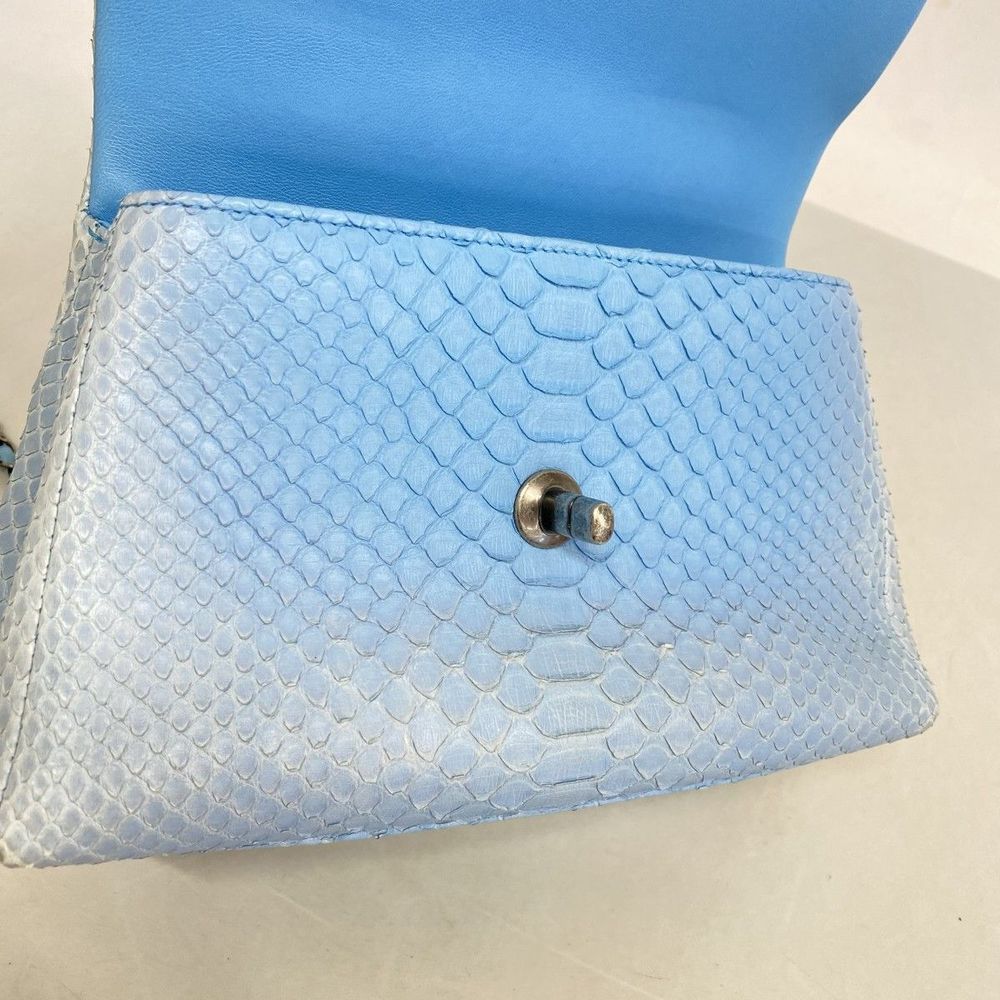 Chanel Handbag With Coco Handle Blue Python Leath… - image 6